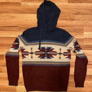 Men’s AE Hooded Aztec Pullover Sweater